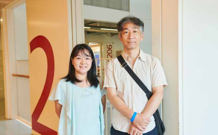 キャンパス内を訪れた保護者