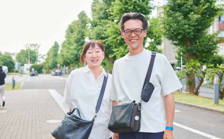 キャンパスを訪れた保護者